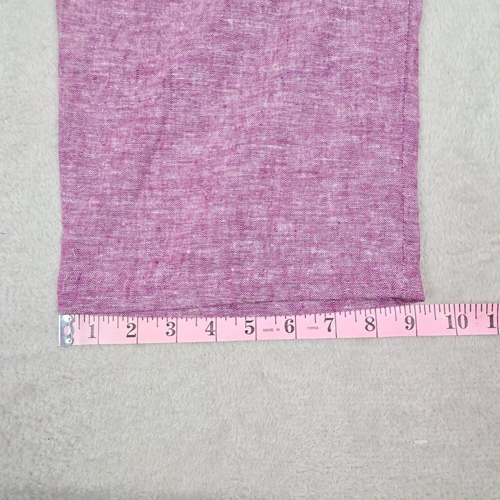 Woman Within Linen Blend Pants Womens Size 22 PETITE Purple Plus Pull On Summer - Picture 7 of 12
